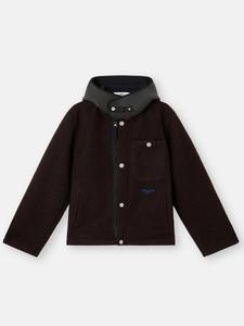 Куртка с капюшоном, ремешком на подбородке и нагрудным карманом Stone Island Q100021 FELTED WOOL POLYESTER_STONE ISLAND MARINA, Mahogany