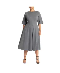 Женское рабочее платье из понте с декоративными швами Eloquii, серый