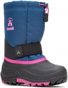 Сапоги Kamik Rocket с утеплителем для снега - водонепроницаемый верх и детская водонепроницаемая обувь - снегоступы с легкой фиксацией шнурков для детей - съемная утепленная стелька - средняя застежка на липучке, светло-синий