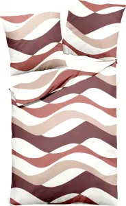 Комплект постельного белья JACK by Dormisette Premium Flannel Cozy, 2 предмета, узор Волны, цвет: белый, коричневый, красный, бордовый, размер: 135 x 200 см Jack