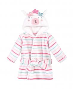 Мягкий халат с изображением мордочки плюшевого животного Hudson Baby, Flower llama