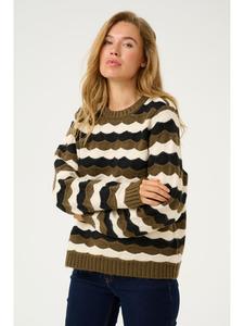 Пуловер CULTURE, цвет khaki/creme/schwarz