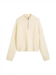 Marc O'Polo DENIM Вязаный свитер Troyer, расслабленный в бело-розовых тонах