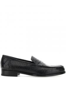 Туфли Lidfort с тиснением под крокодила, черный