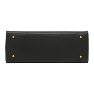 TORY BURCH Robinson Leather Tote Bag, шоппер, сумка через плечо, женская, черная