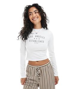 Белый лонгслив с длинными рукавами и принтом Daisy Street