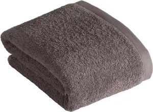 Полотенце для сауны Vossen "High Line", (1 шт.), с вышивкой логотипа 100х150 см (1 шт.), серо-коричневый