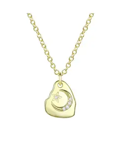 Асимметричное ожерелье с подвеской в виде звезды из кубического циркония, покрытого 14-каратным золотом Rachel Glauber, gold