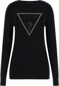 Женский свитер Guess Eco с длинным рукавом и треугольным логотипом Sasha, Jet Black
