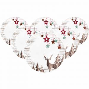 Набор из 6 обеденных тарелок Life Christmas, бело-коричневые, диаметр 28,3 см Seltmann Weiden, белый/коричневый