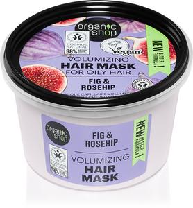 Органическая интенсивная маска для волос с инжиром и шиповником для блеска и мягкости Organic Shop, 250 мл