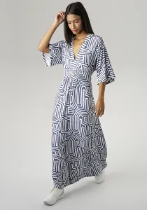 Летнее платье Aniston SELECTED с графическим принтом цвета джинсовой ткани, джинсовый