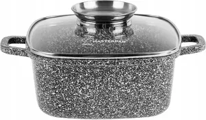 Квадратная гранитная кастрюля с крышкой, 20 см, 2,8 л, индукционная/газовая Masterpan