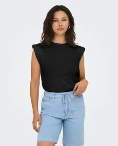 Женский топ без рукавов прямой крой Only, черный