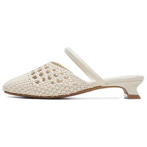 Сандалии женские плетеные с вырезами и закрытым носком, высота 3,5 см AGSDON, Beige