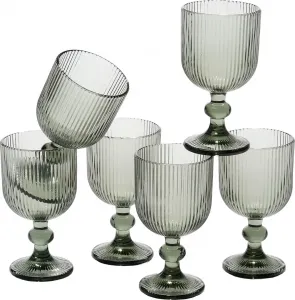 Бокалы для вина Мерло с декором из слюды - набор из 6 штук - 250 мл - стекло - серый Mica Decorations