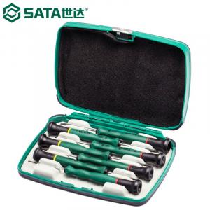 SATA 09314 набор прецизионных отверток, набор крестообразных отверток, бытовой мини-набор отверток, набор из 7 предметов из легированной стали SVCM