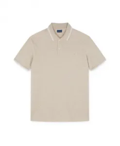Поло-Рубашка из хлопка пике с полосатой отделкой Paul & Shark, бежевый