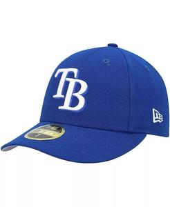 Мужская низкопрофильная приталенная шляпа Royal Tampa Bay Rays с белым логотипом 59FIFTY New Era, синий