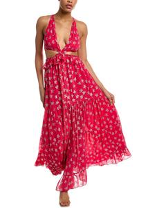 Платье макси в стиле рококо с вырезом на талии Rococo Sand, розовый