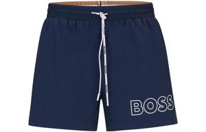Плавательные шорты с принтом логотипа Boss и шнурком HUGO BOSS, синие