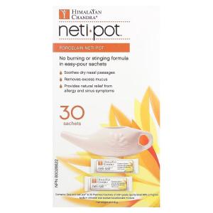 Фарфоровый горшочек нети с мешочками соли нети, 2,16 г Himalayan Chandra