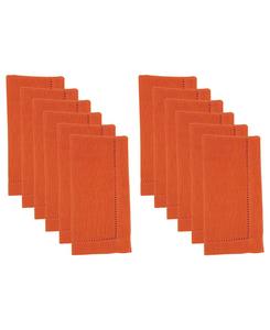 Набор из 12 обеденных салфеток с вышитой каймой Saro Lifestyle, оранжевый