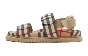 Детские сандалии на плоской подошве в винтажную клетку Burberry, коричневый