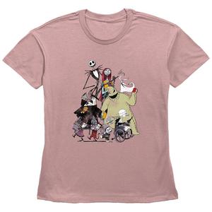 Футболка Disney's «Кошмар перед Рождеством» с групповым изображением персонажей для юниоров, цвет Desert Pink