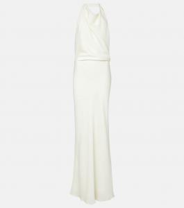 Reannon платье из струящегося атласа Simkhai, слоновая кость
