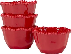 Certified International Perlette красные меламиновые соусницы, набор 4 шт, диаметр 11,8 см