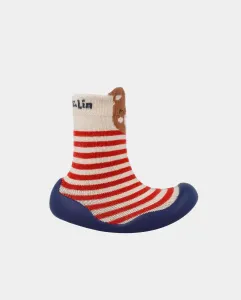 Детские пинетки для мальчиков, бережно поддерживающие рост стопы, с полосками Garvalín, красный/темно-синий