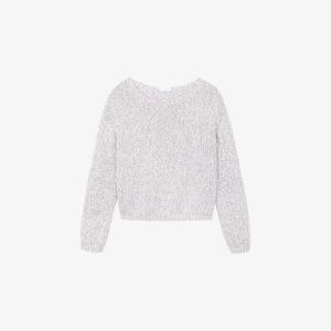 Джемпер The White Company Mouline с V-образным вырезом, серебряный