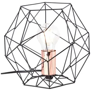 Настольная лампа Synergy E27 1 шт. Настольная лампа черный/медь Brilliant, черный/медный