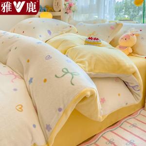 Yalu Пододеяльник из молочного велюра 150x200x230 см, утепленный, цвет S曼妙时光