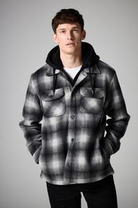 Куртка с капюшоном и подкладкой из борга Next, серый