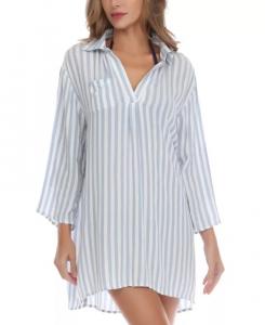 Женская полосатая туника для плавания Raviya, синий