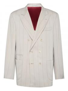 Brunello Cucinelli твиловый пиджак из смесового шелка, нейтральный