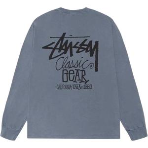 Классическая футболка с длинным рукавом Pigment Dyed Stussy, синий