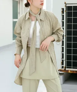 Рубашка в клетку с отметиной на талии Kbf, цвет Pistachio