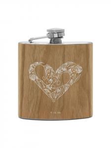 Mr. & Mrs. Panda Фляга Flachmann Igel händchenhaltend ohne Spruch in Braun