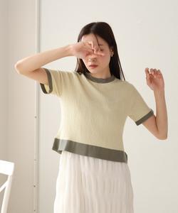 Вязаная футболка с контрастной отделкой