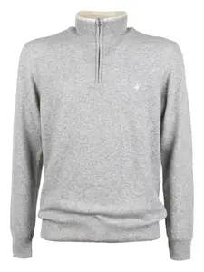 Свитер с воротником на молнии Brooksfield, серый