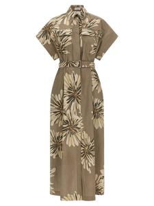 Платье-рубашка Brunello Cucinelli, зеленый