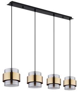 Подвесной светильник Globo, 111x18x120 см, прозрачный/черный/латунный