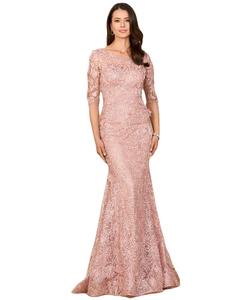 Женское кружевное платье-русалка с короткими рукавами Lara, Blush