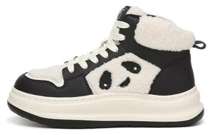 Женские скейтерские кроссовки High Top на платформе 4 см, бежево-черные