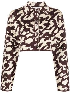 Nanushka укороченный жакет с принтом, нейтральный цвет