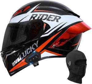 Шлем мотоциклетный ACLFF Bluetooth, белый / красный / черный