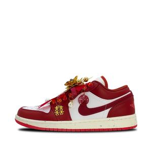 Jordan Баскетбольные кроссовки Air 1 Dream Heart Appointment, износостойкие, низкие, винтажные, красные